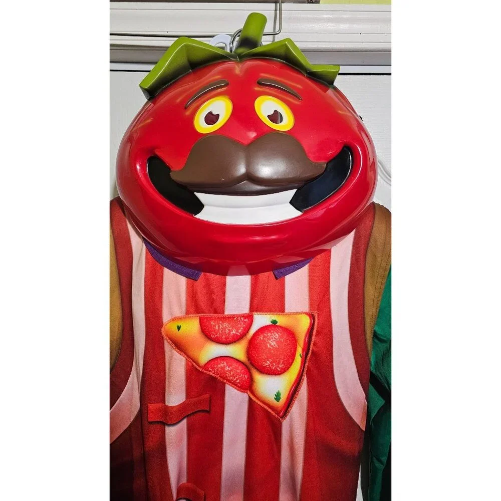 Fortnite TomatoHead Adult Costume Tomato Head Mask Belt Mens Spirit Halloween
